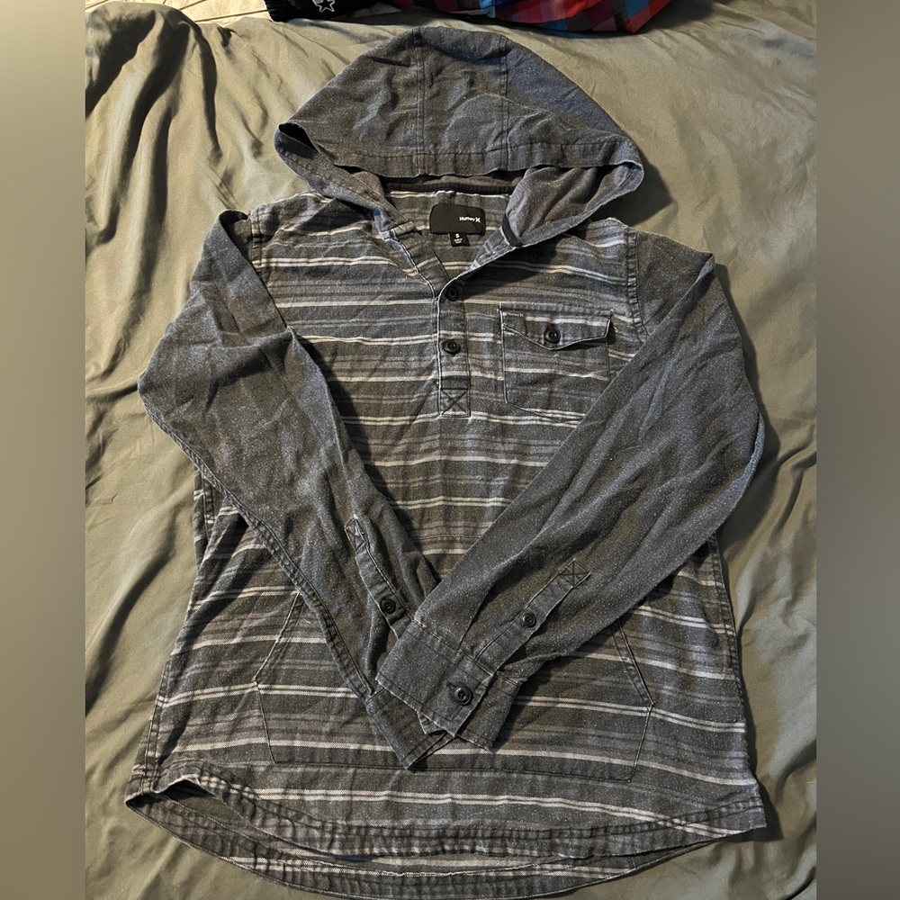 Mens Long sleeve Hurley vintage hooded size S